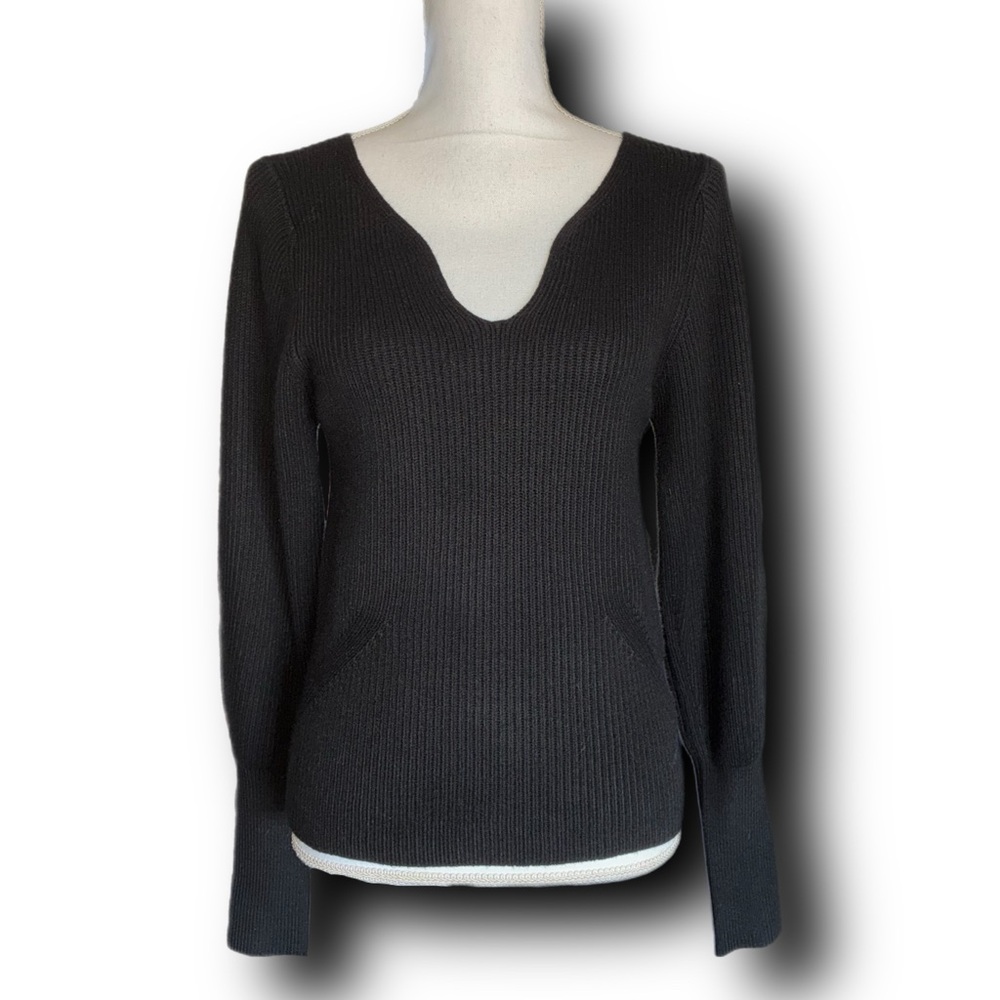 Philosophy Split Neck Balloon Sleeve Sweater - image 1